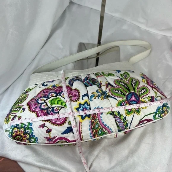 Vera Bradley Palm Beach Gardens Perfect Shoulder Bag Purse Floral Paisley - Picture 12 of 13